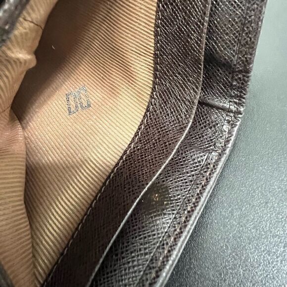 DAKS London Plaid Wallet Brown Leather Trim - Picture 5 of 10